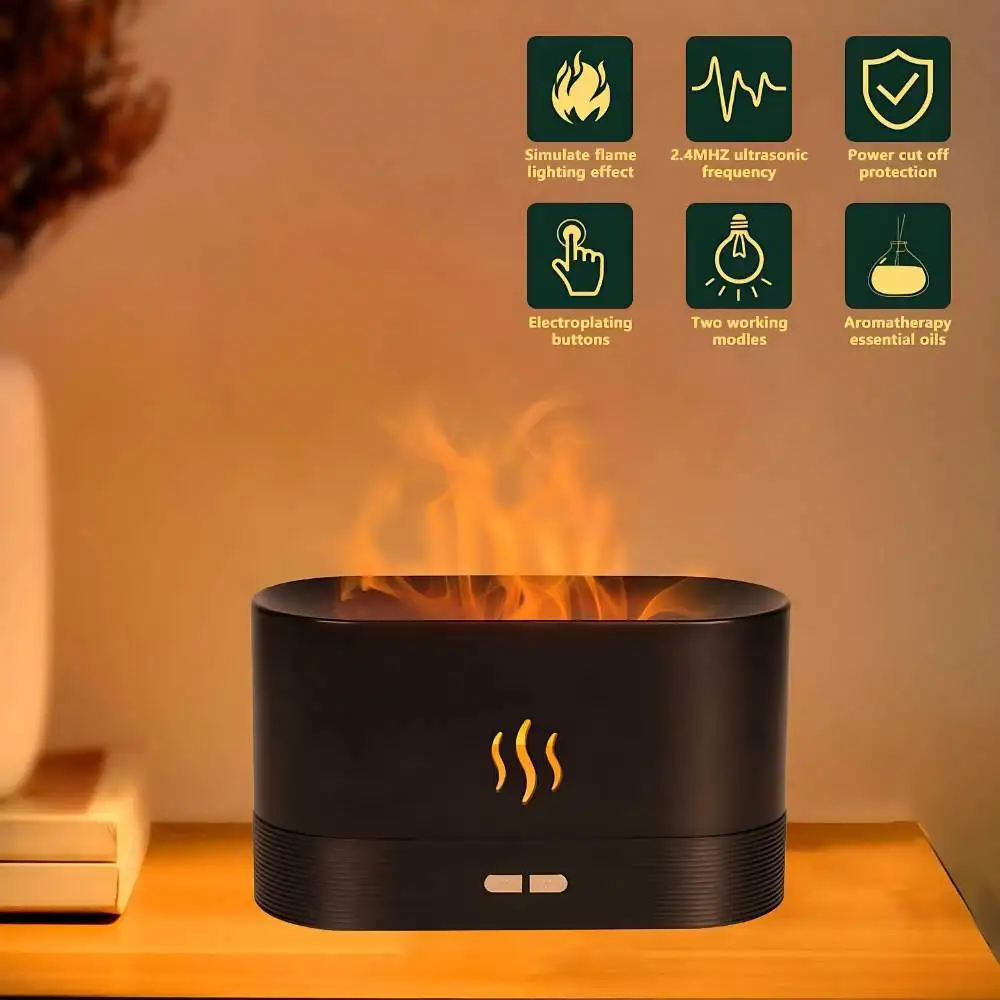 Flame Humidifier with NightLight & Aroma Diffuser | ePonnoBazar