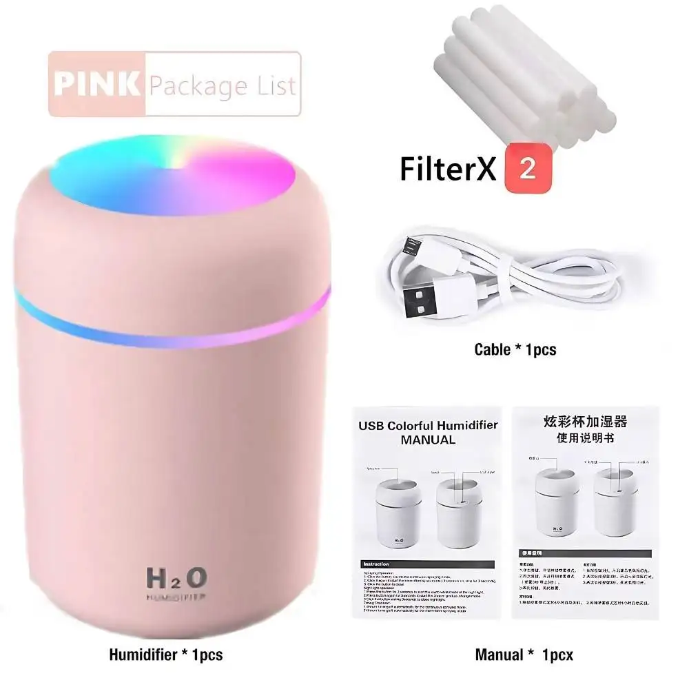 Mini Humidifier with RGB Light – 300ml | ePonnoBazar