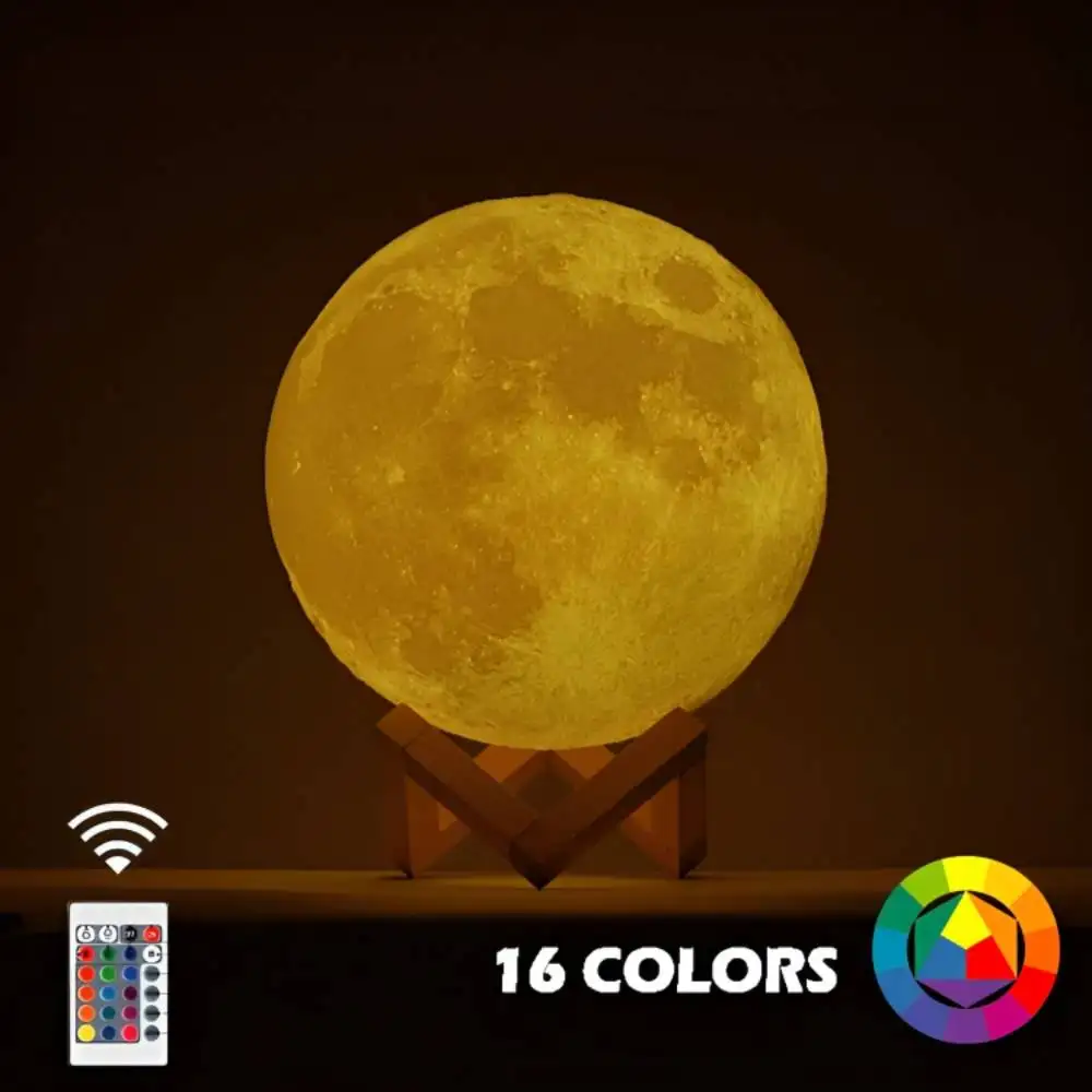 16 Colors Rechargeable Moon Lamp | ePonnoBazar