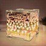 Cube Mirror Tulip Flower Night Light | ePonnoBazar