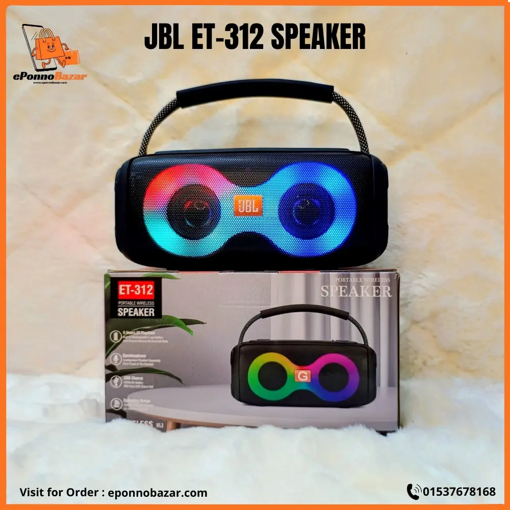 ET-312 RGB Wireless Bluetooth Rechargeable Portable Speaker - Image 3